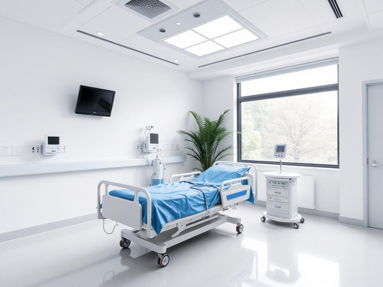 Patient room with modern equipment